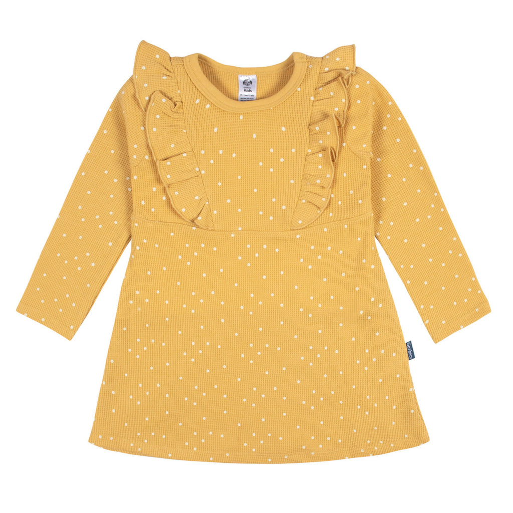 Vestido Gerber amarillo niña algodón cómodo verano-4T