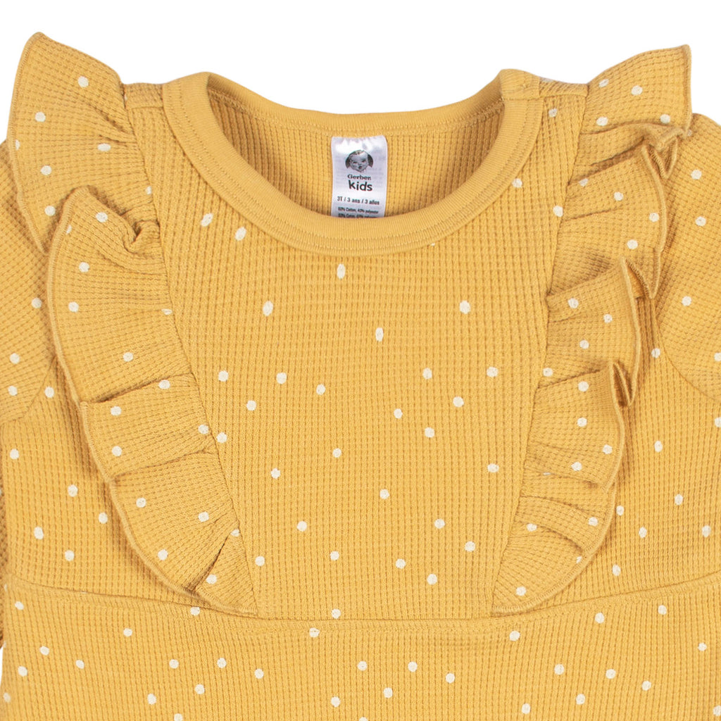 Vestido Gerber amarillo niña algodón cómodo verano-4T