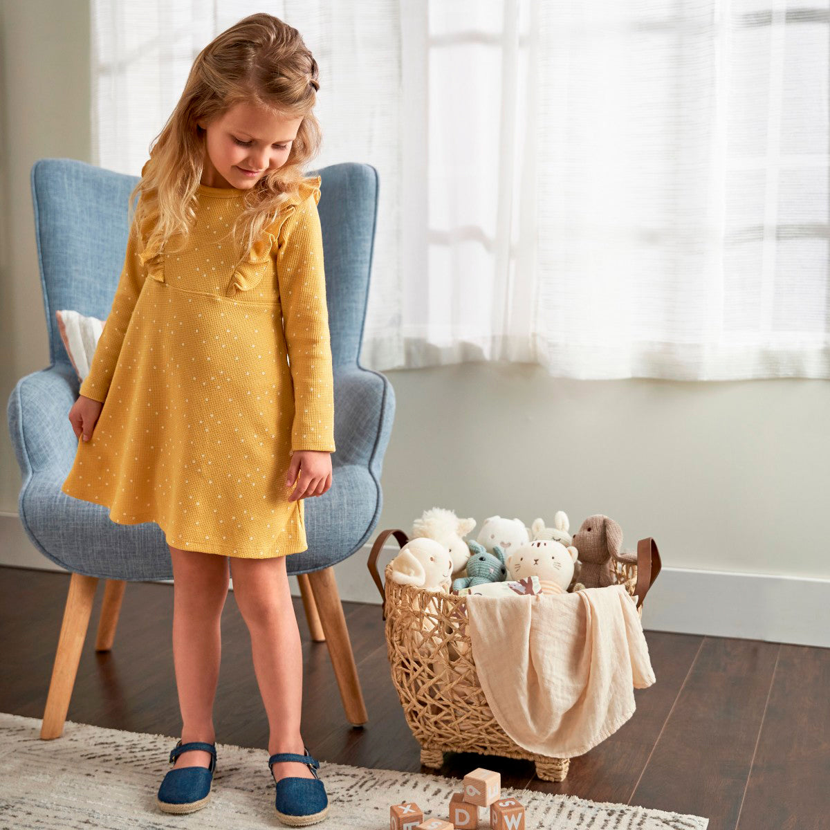 Vestido Gerber amarillo niña algodón cómodo verano-12M