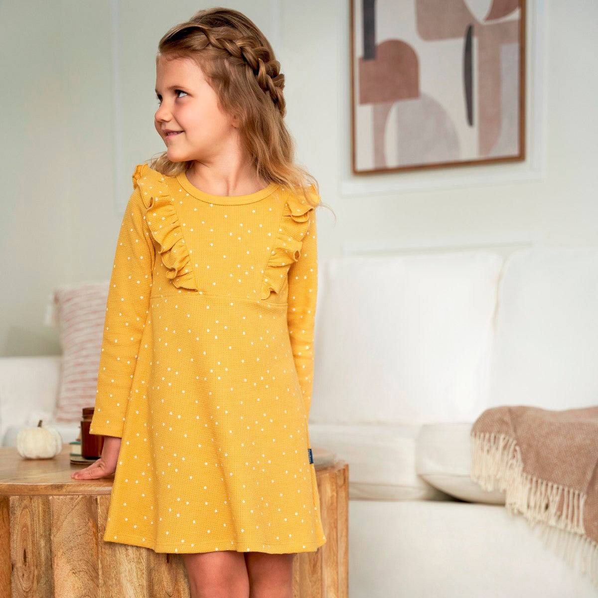 Vestido Gerber amarillo niña algodón cómodo verano-3T
