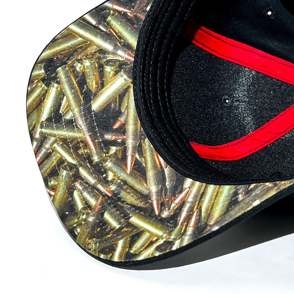 VAGO Style AMADO CARRILLO Gorra Unica Artesanal Negra Ajustable con Visera Curva con Estampado Bulle