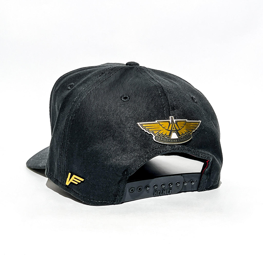 VAGO Style AMADO CARRILLO Gorra Unica Artesanal Negra Ajustable con Visera Curva con Estampado Bulle