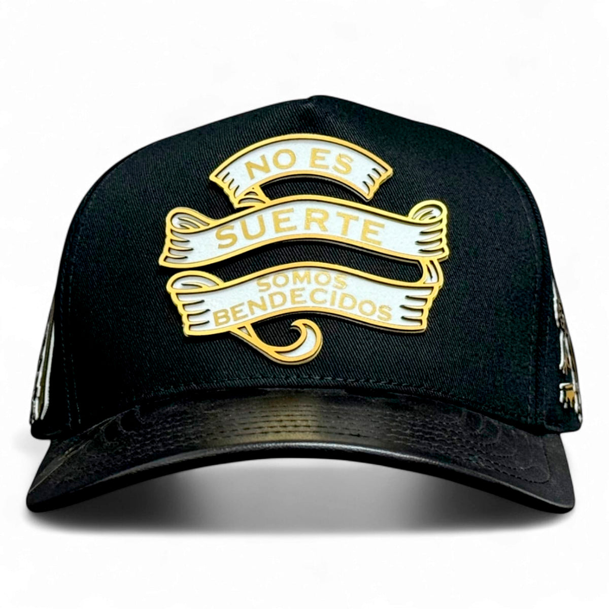 VAGO BARAJA DE ORO Gorra Visera Curva Negra Imitación Piel-Unitalla