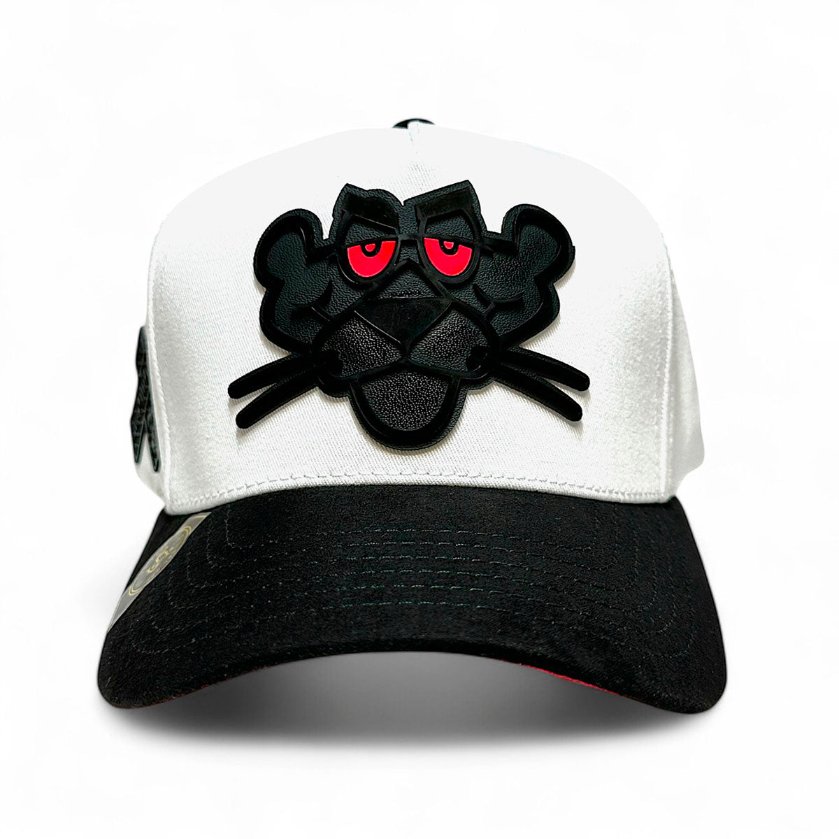VAGO Style LA PANTERA Gorra Blanca Ajustable Negra-Unitalla