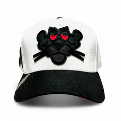 VAGO Style LA PANTERA Gorra Blanca Ajustable Negra-Unitalla