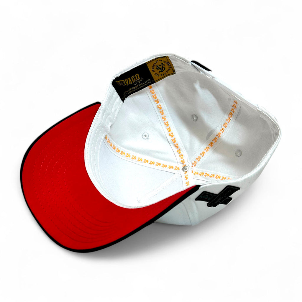 VAGO Style LA PANTERA Gorra Blanca Ajustable Negra-Unitalla