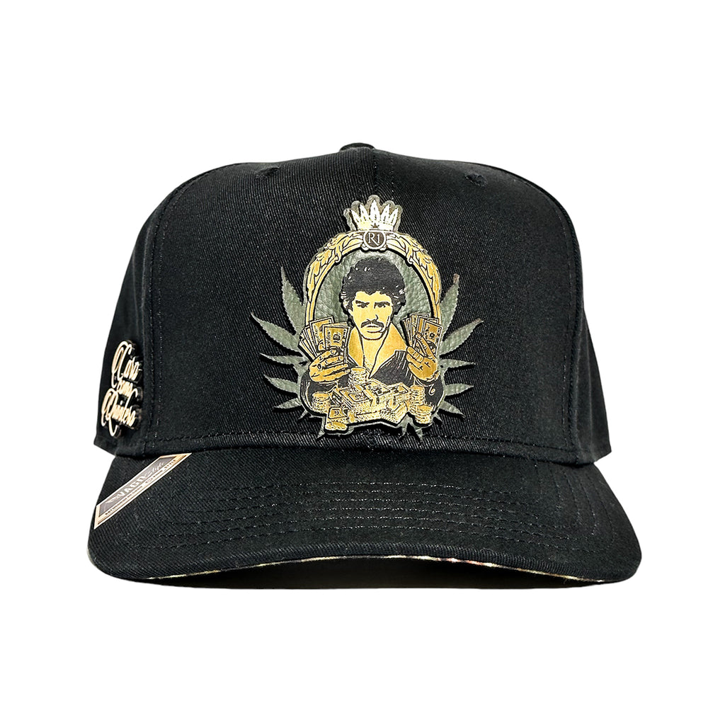 Gorra VAGO Style FLOR DIVINA Negra Gamuza Visera Curva-Unitalla