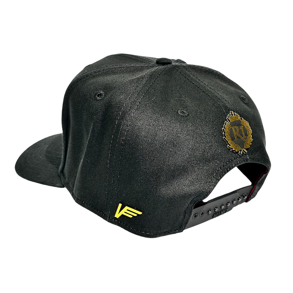 Gorra VAGO Style FLOR DIVINA Negra Gamuza Visera Curva-Unitalla