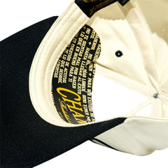 VAGO Style CHAMPION Gorra Unica Artesanal Marfil Ajustable con Visera Curva Negra-Unitalla