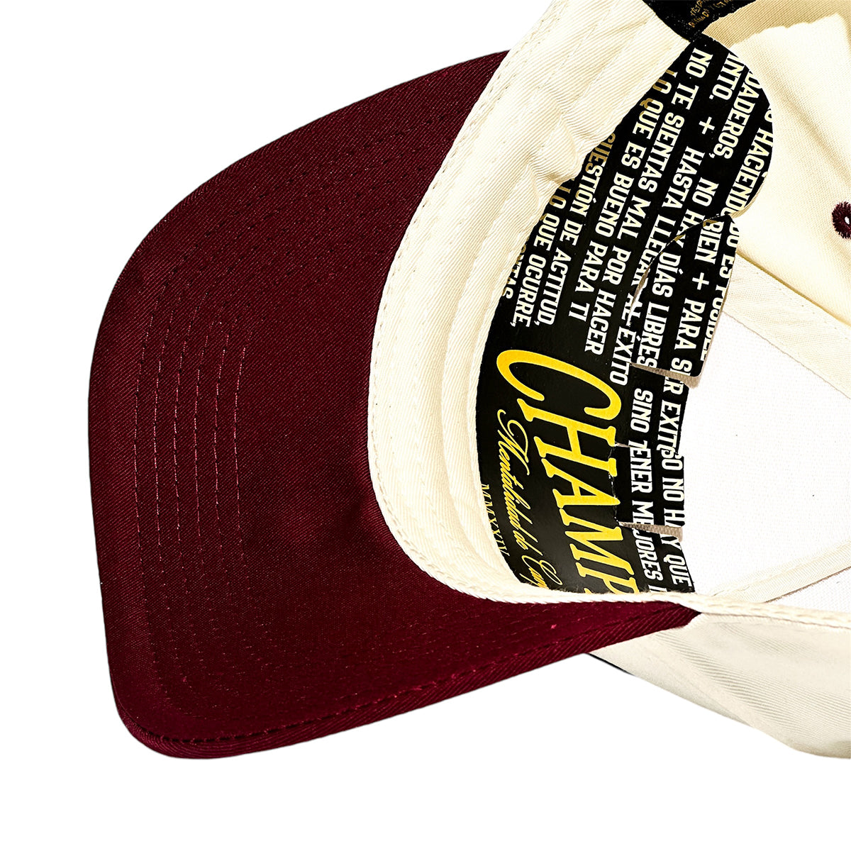 VAGO Style CHAMPION Gorra Unica Artesanal Marfil Ajustable con Visera Curva Tinta-Unitalla