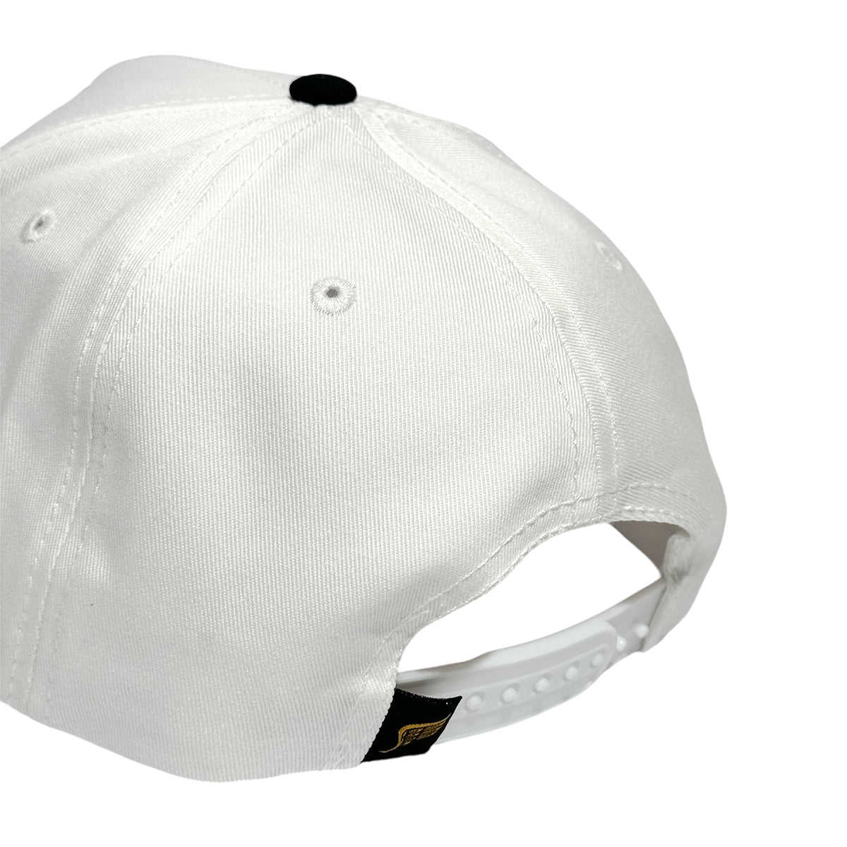 VAGO Style COMO LA FLOR Gorra Unica Artesanal Blanca Ajustable con Visera Curva Negra-Unitalla