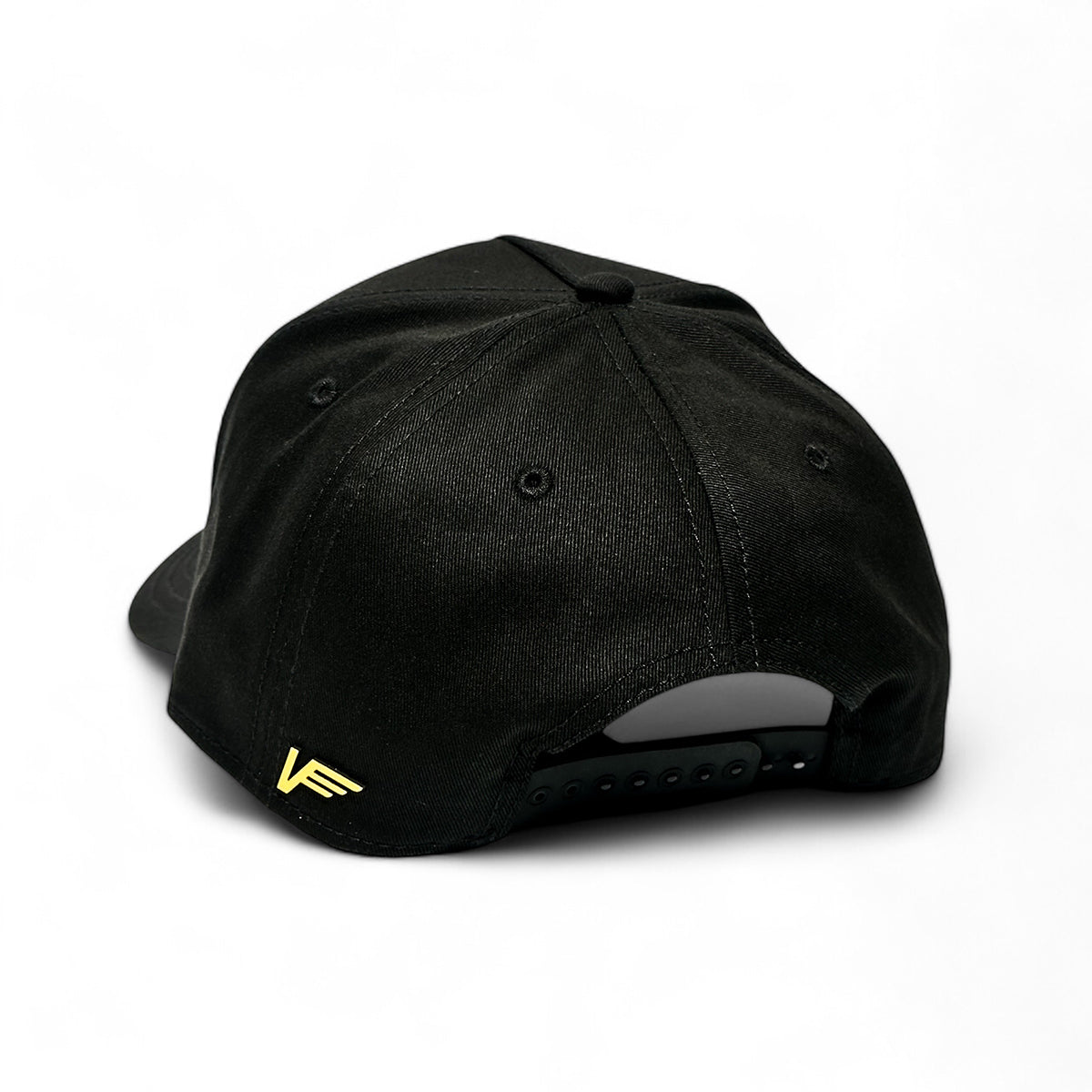 VAGO Style COMO LA FLOR Gold Gorra Unica Artesanal Negra Ajustable con Visera Curva-Unitalla