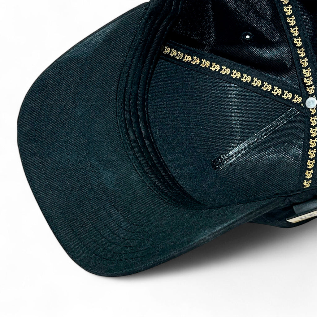Gorra VAGO Style FLOR DIVINA Negra Gamuza Visera Curva-Unitalla