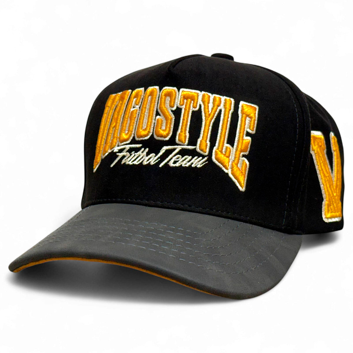 VAGO FUTBOL TEAM Gorra Visera Curva Ngro Imitación Piel Gris-Unitalla