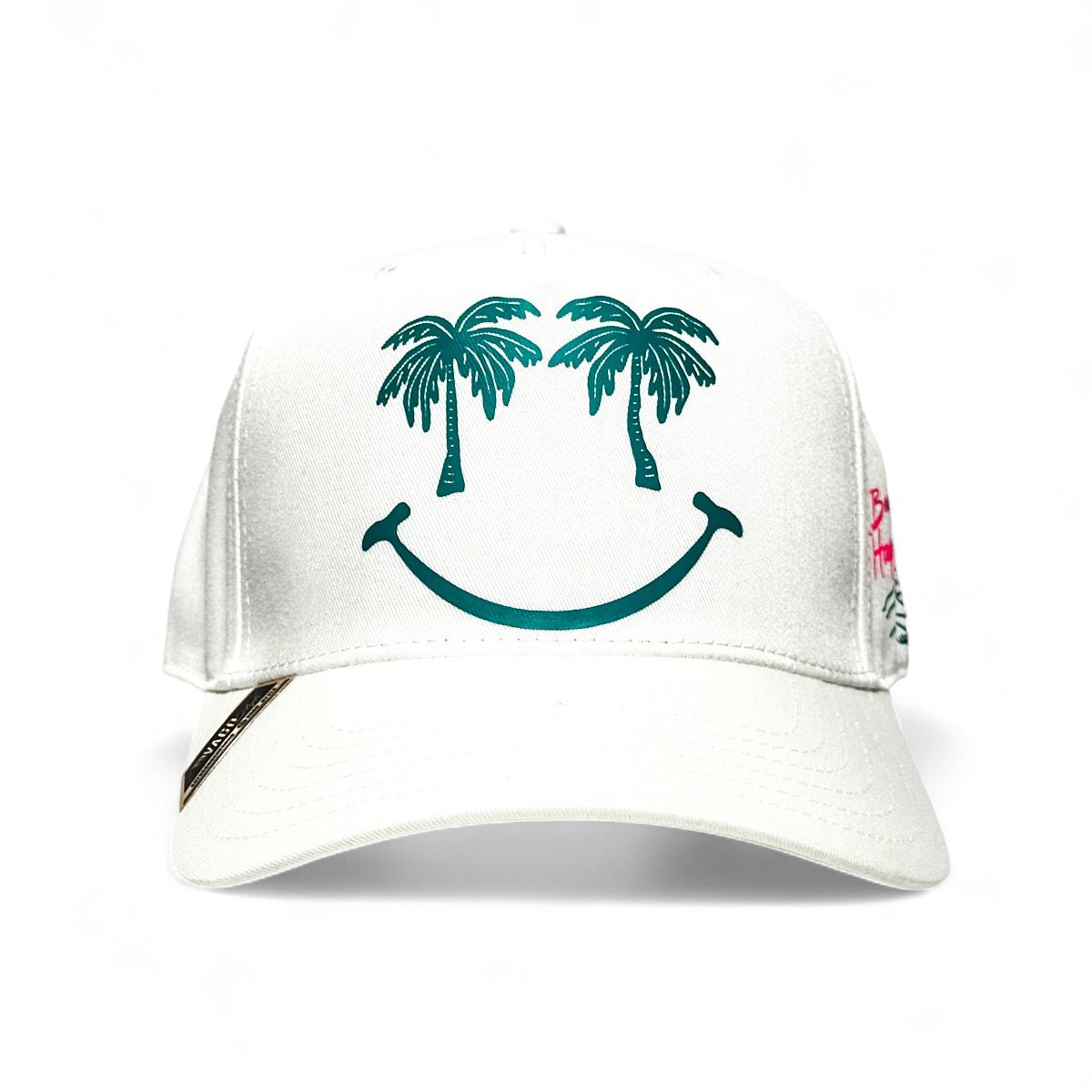 Gorra Happy Place Blanca Snapback Premium
