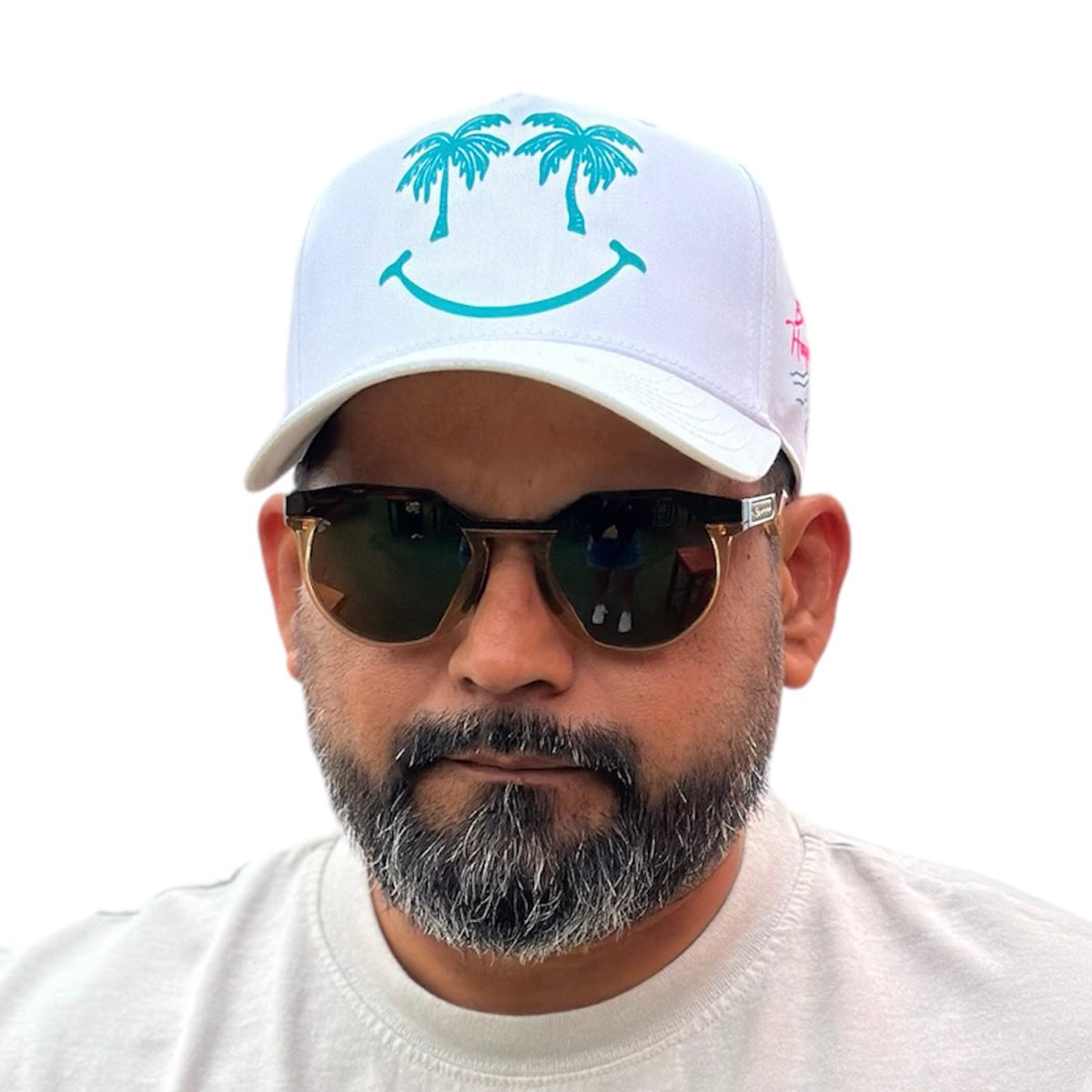 Gorra Happy Place Blanca Snapback Premium