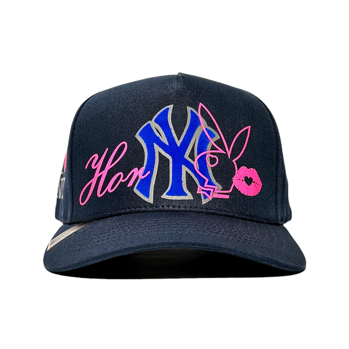 VAGO Style HORNY Gorra Unica Artesanal Azul Marino Ajustable con Visera Curva-Unitalla