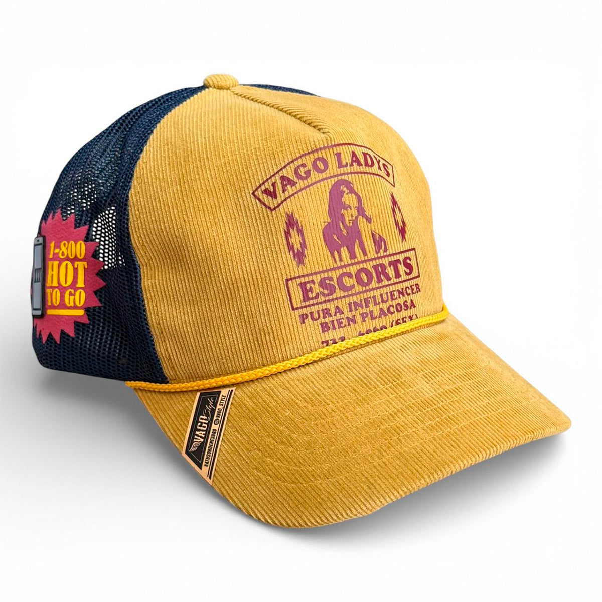 VAGO LADYS Gorra Visera Curva Amber Gold Malla Azul Marino