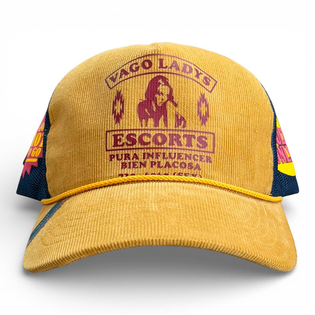 VAGO LADYS Gorra Visera Curva Amber Gold Malla Azul Marino
