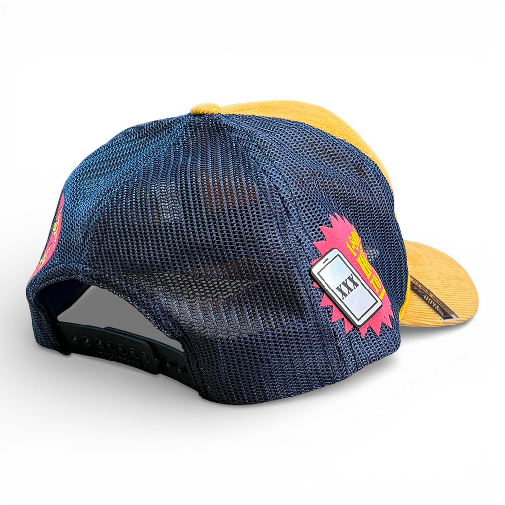 VAGO LADYS Gorra Visera Curva Amber Gold Malla Azul Marino