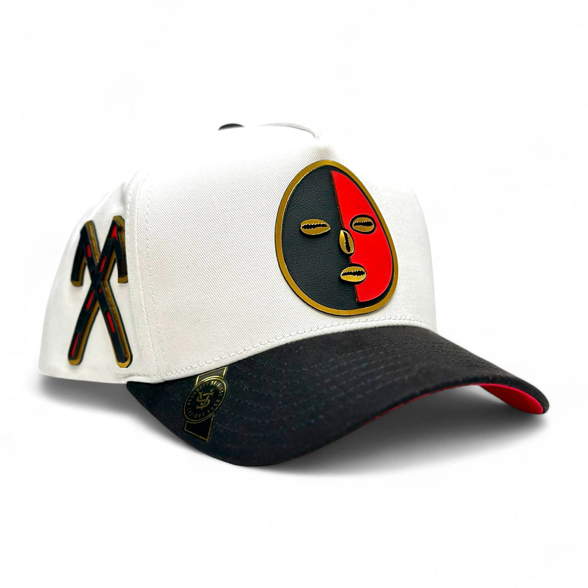 VAGO Style ELEGGUA Gorra Blanca con Negro Visera Curva