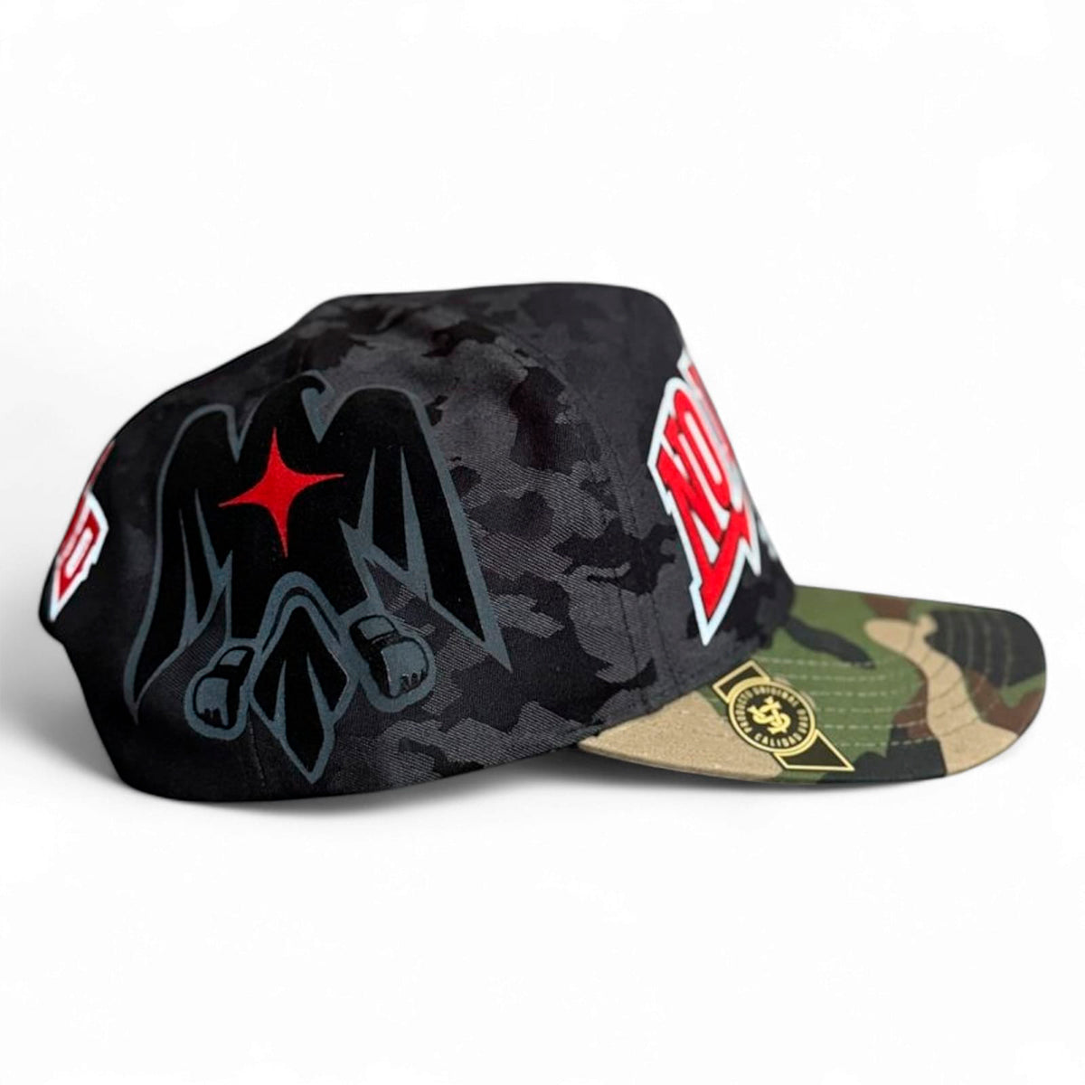 VAGO NO LIMITS Gorra Visera Curva Camuflajeada Negra y Verde-Unitalla