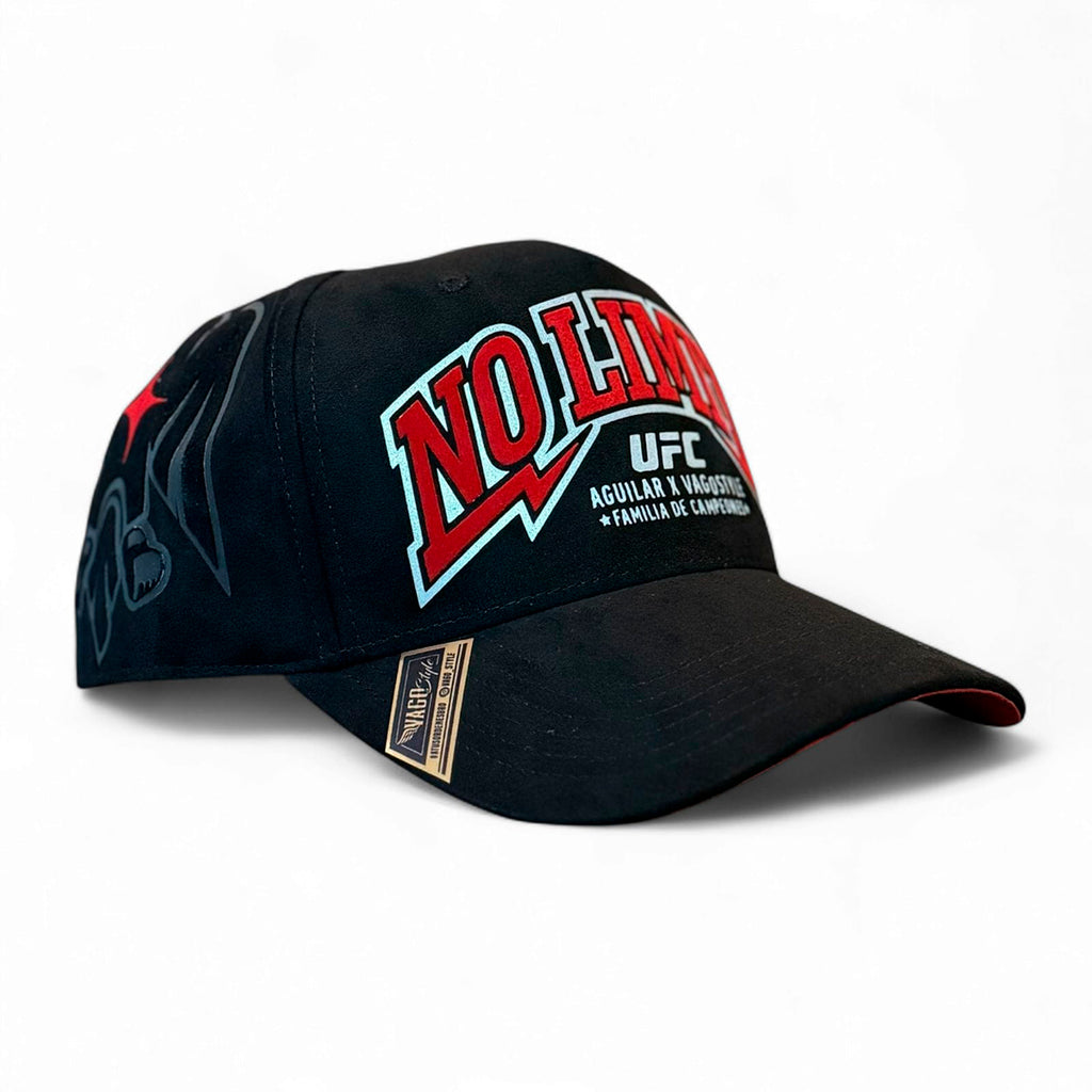 VAGO NO LIMITS UFC Gorra Visera Curva Gamuza Negra con Rojo-Unitalla