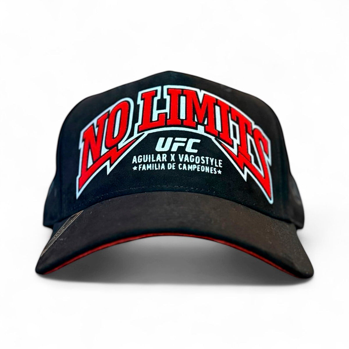 VAGO NO LIMITS UFC Gorra Visera Curva Gamuza Negra con Rojo-Unitalla