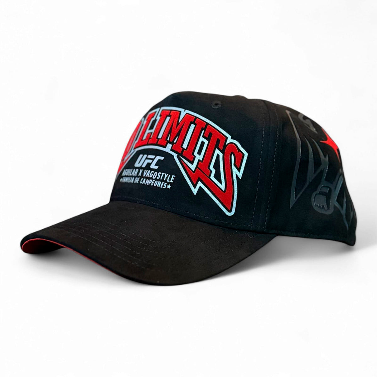 VAGO NO LIMITS UFC Gorra Visera Curva Gamuza Negra con Rojo-Unitalla