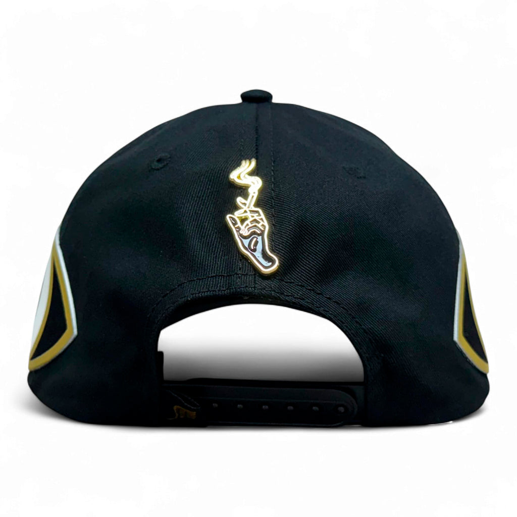 VAGO OPEN YOUR MIND Gorra Visera Curva Negra Imitación Piel-Unitalla