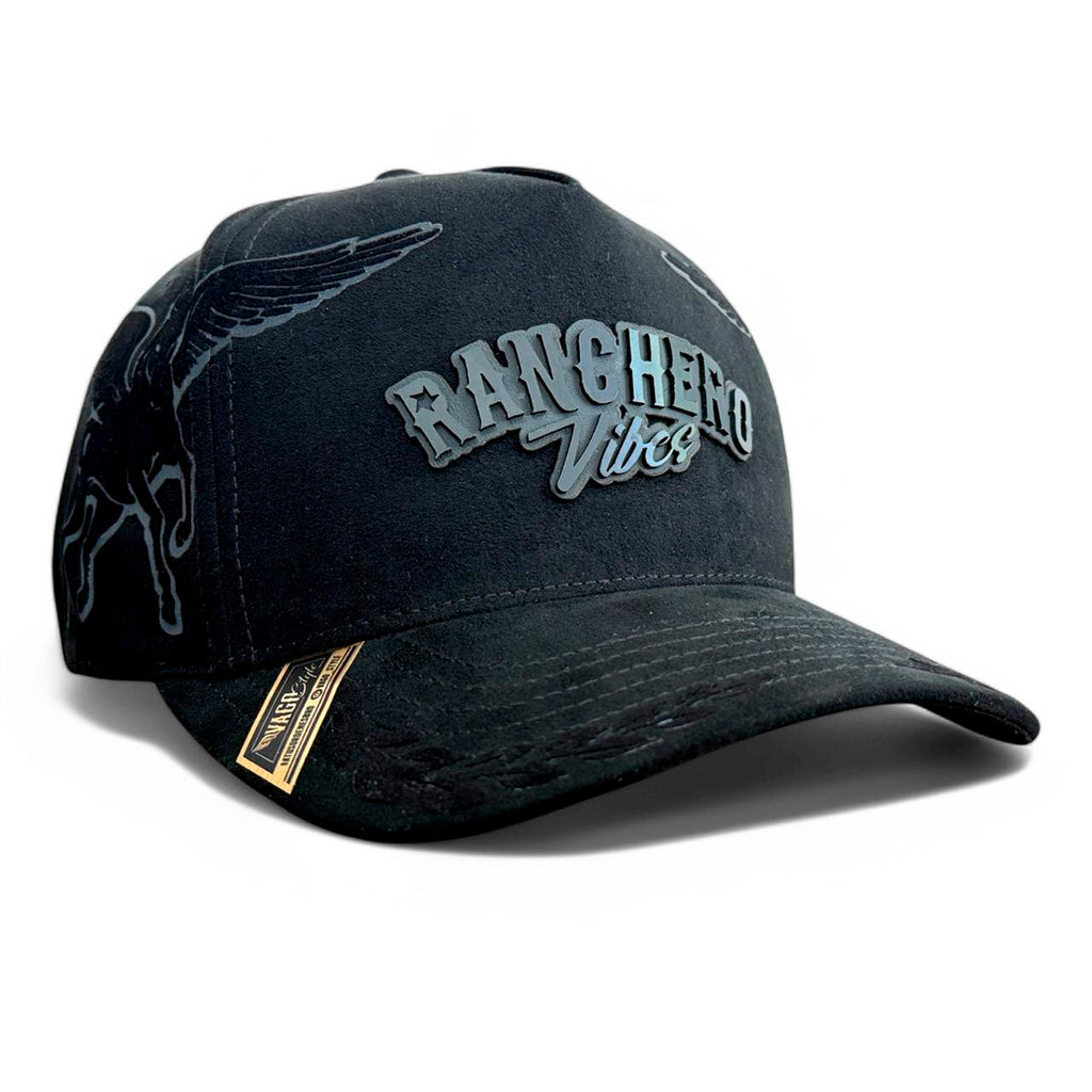 VAGO RANCHERO VIBES Gorra Unica Visera Curva Negra Gamuza-Unitalla