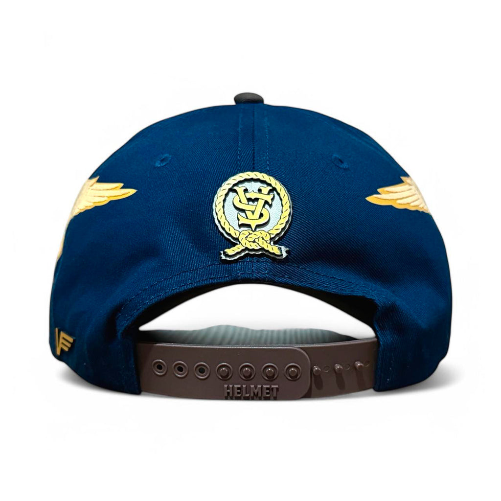 VAGO RANCHERO VIBES Gorra Visera Curva Azul Marino con Café-Unitalla