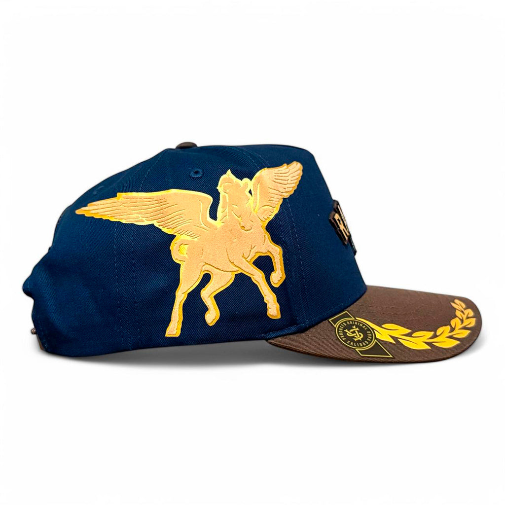 VAGO RANCHERO VIBES Gorra Visera Curva Azul Marino con Café-Unitalla