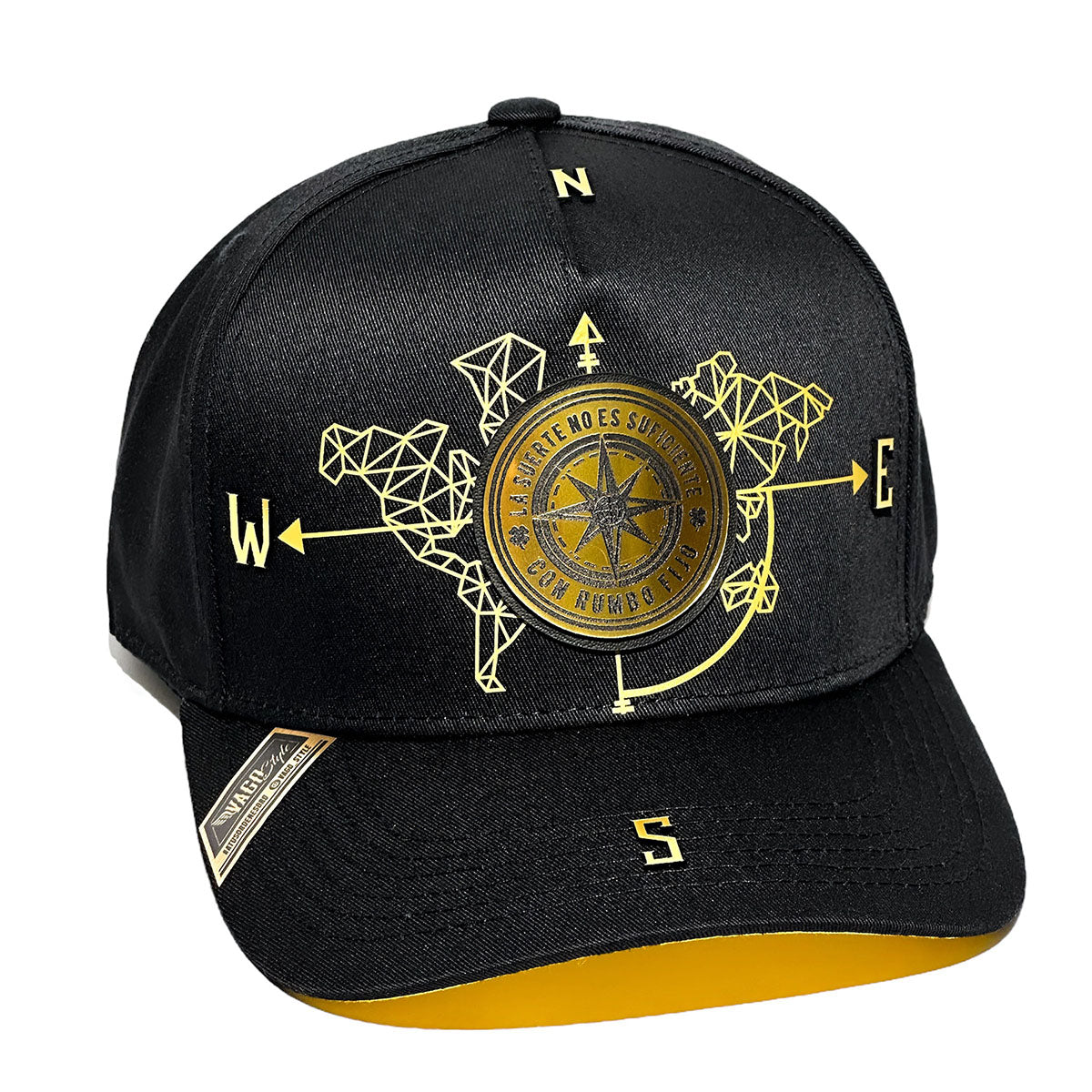 Gorra snapback Vago Style Rumbo Fijo Gold con diseño exclusivo
