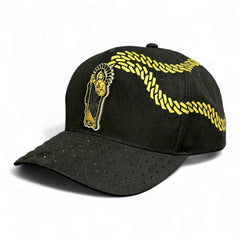 Gorra Vago Style San Judas Diamond Negra Cadena Dorada