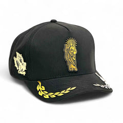 Gorra Vago Style San Judas Placa Dorada Snapback Negra-Unitalla