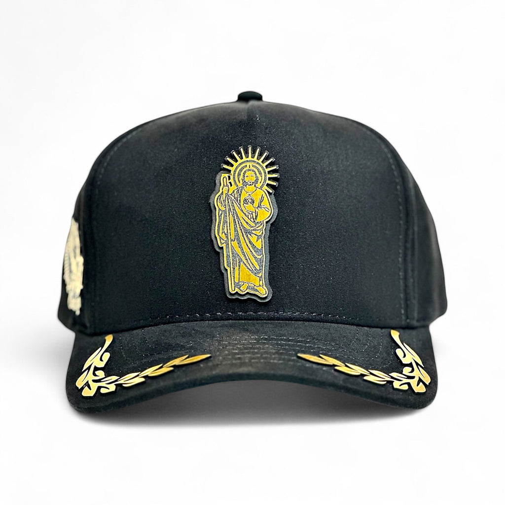 Gorra Vago Style San Judas Placa Dorada Snapback Negra-Unitalla