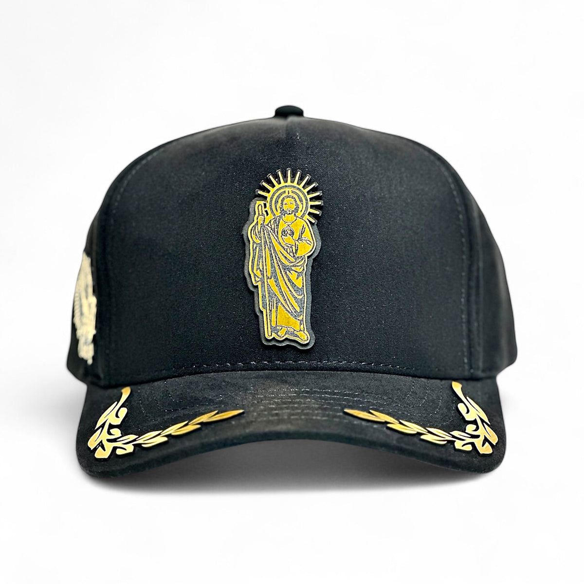 Gorra Vago Style San Judas Placa Dorada Snapback Negra-Unitalla