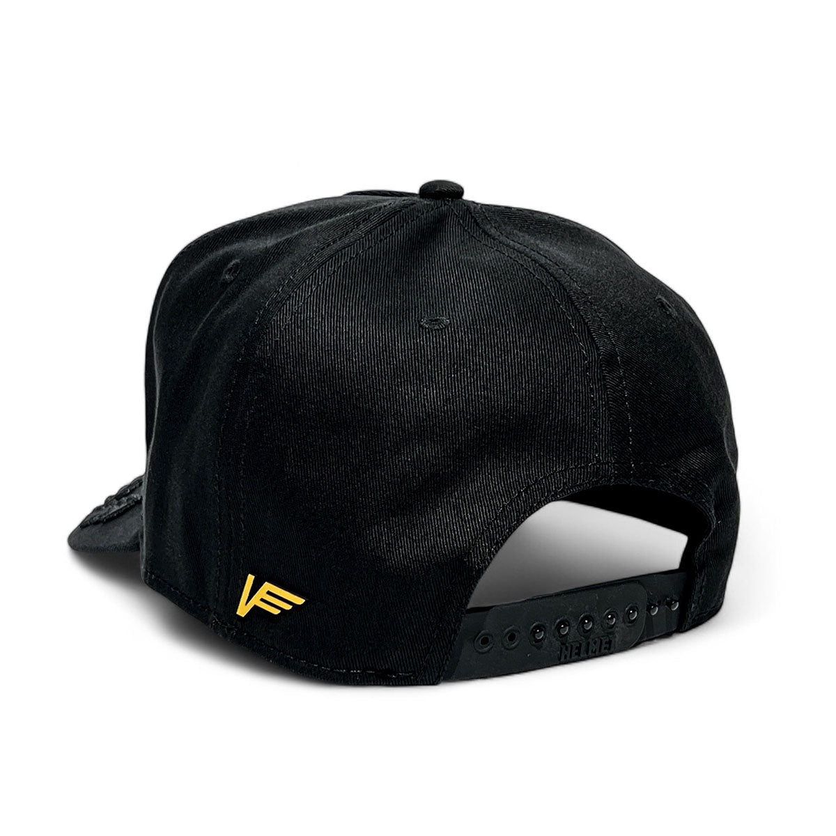 VAGO Style SAN JUDAS Gorra Unica Artesanal Negra Ajustable con Visera Curva con Laureles Negros-Unit
