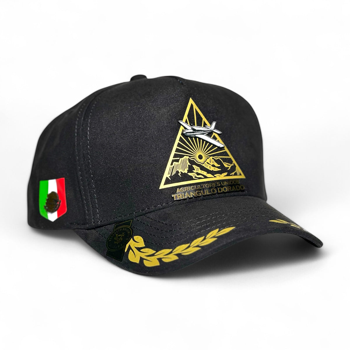 Gorra Vago Style Triángulo Dorado Snapback de Gamuza-Unitalla