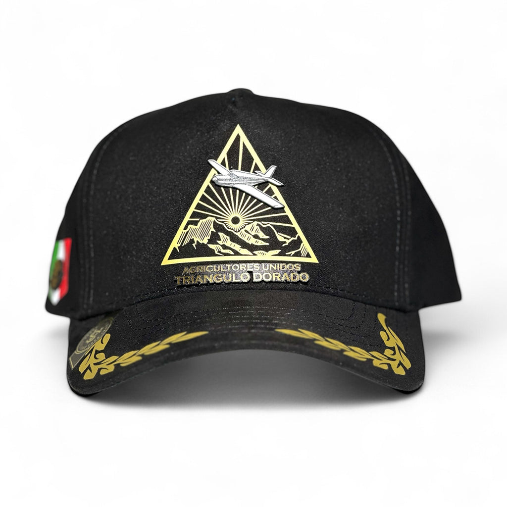 Gorra Vago Style Triángulo Dorado Snapback de Gamuza-Unitalla