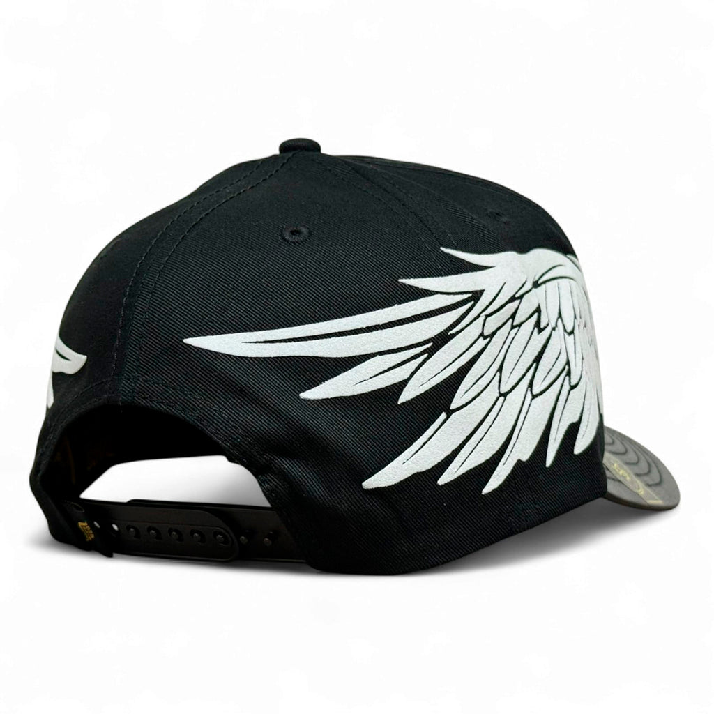 VAGO WHITE ANGELS Gorra Visera Curva Negra Imitación Piel-Unitalla