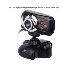 Webcam EleGate USB con Micrófono y Luz LED para Videollamadas