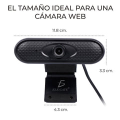 Webcam USB Ele-Gate HD 720p con Micrófono para Videollamadas