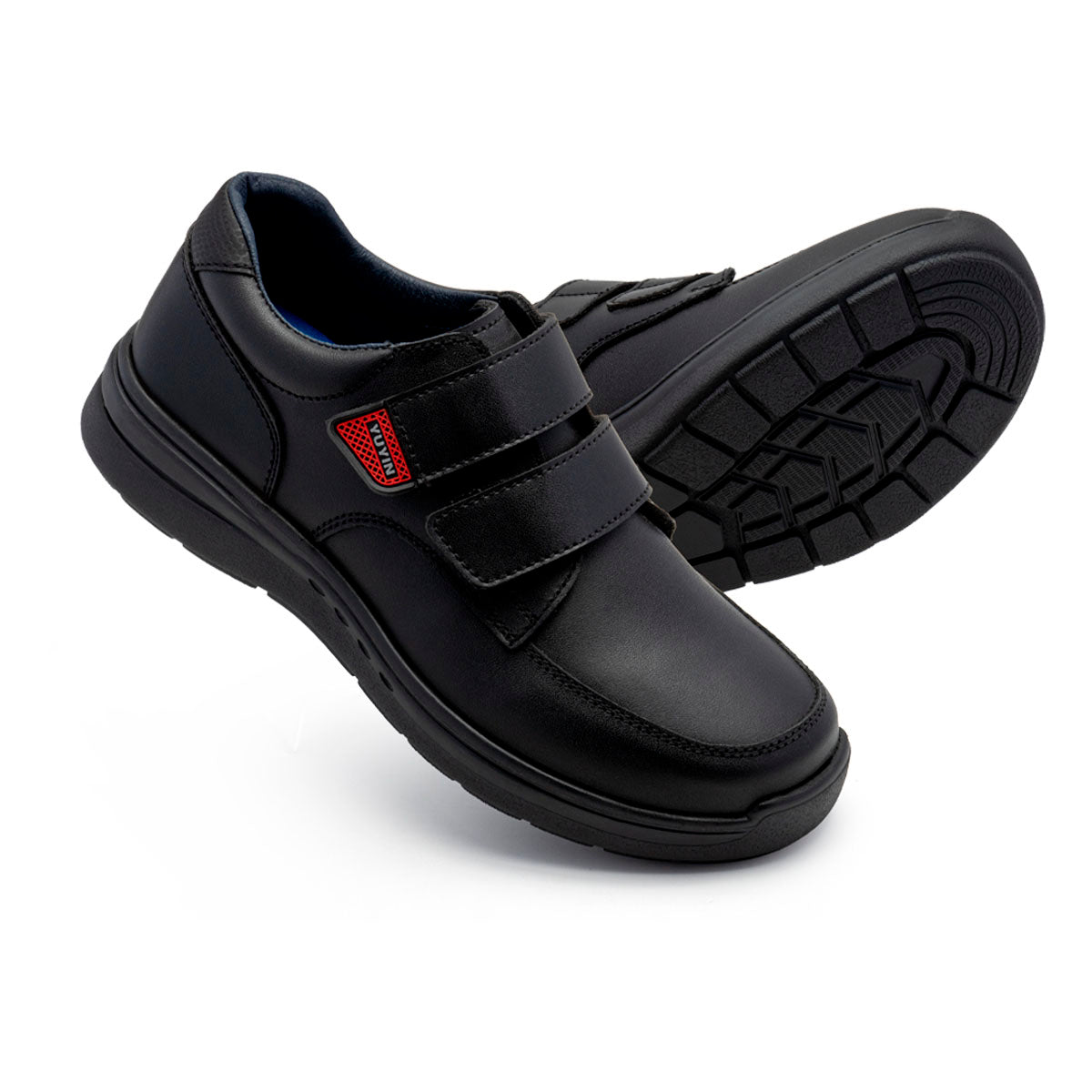 Zapato escolar negro Yuyin cómodo con velcro y suela antideslizante