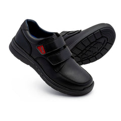 Zapato escolar negro Yuyin cómodo con velcro y suela antideslizante