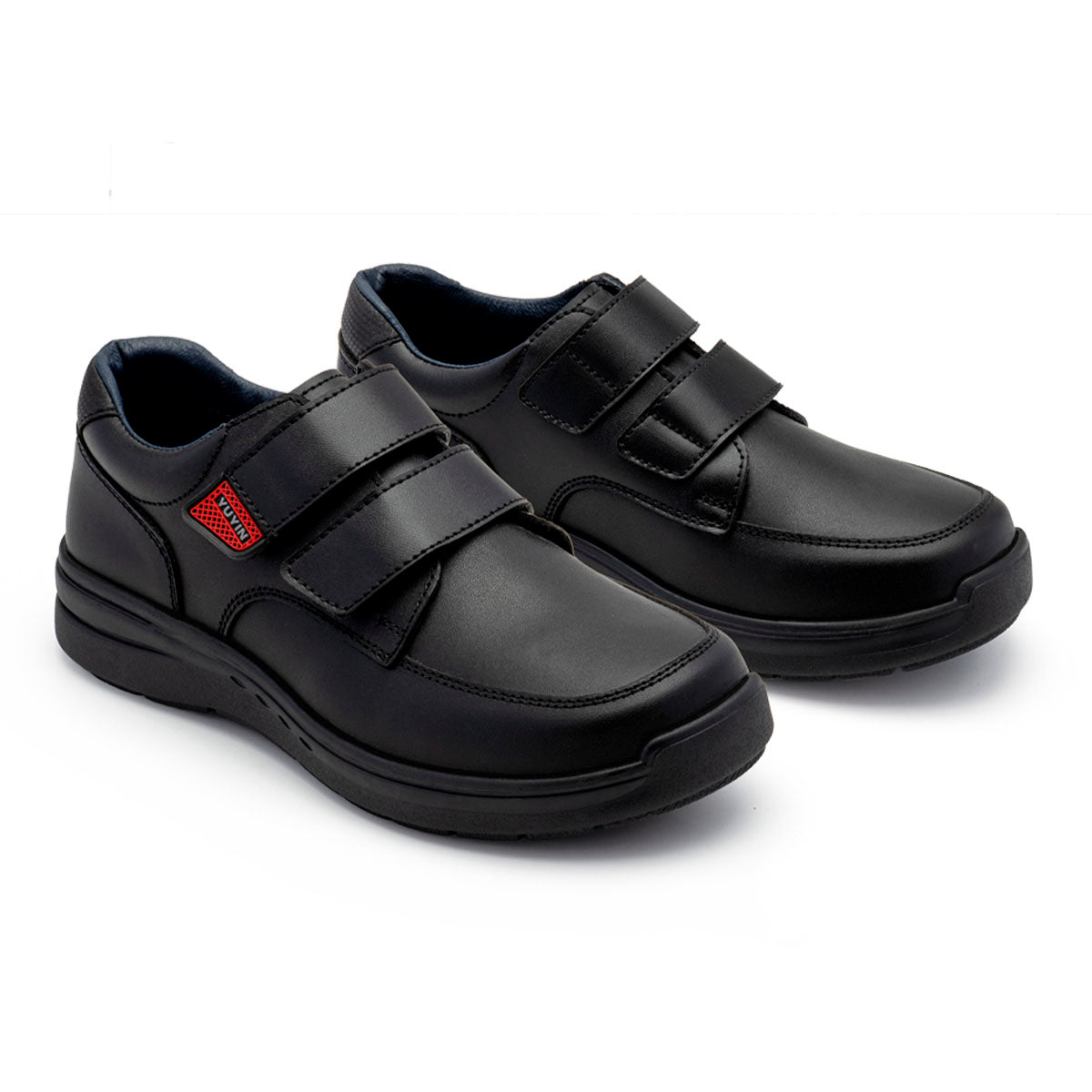 Zapato escolar negro Yuyin cómodo con velcro y suela antideslizante