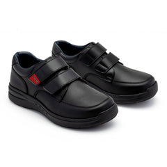 Zapato escolar negro Yuyin cómodo con velcro y suela antideslizante
