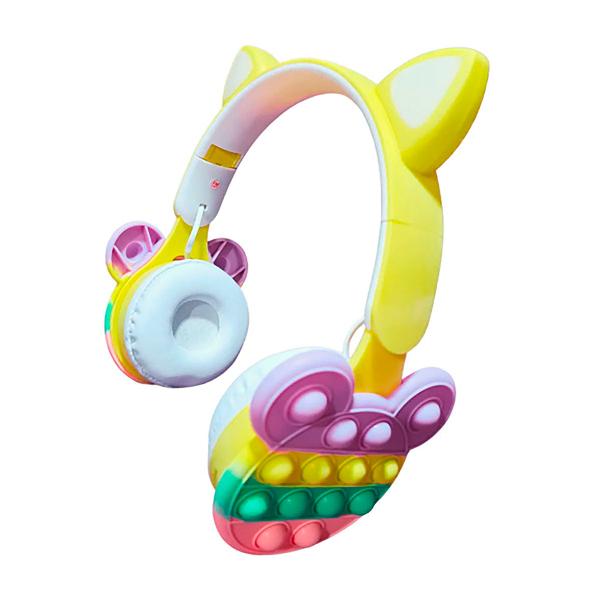 Audifonos Inalambricos Bluetooth Pop it de orejitas led B30 Amarillo
