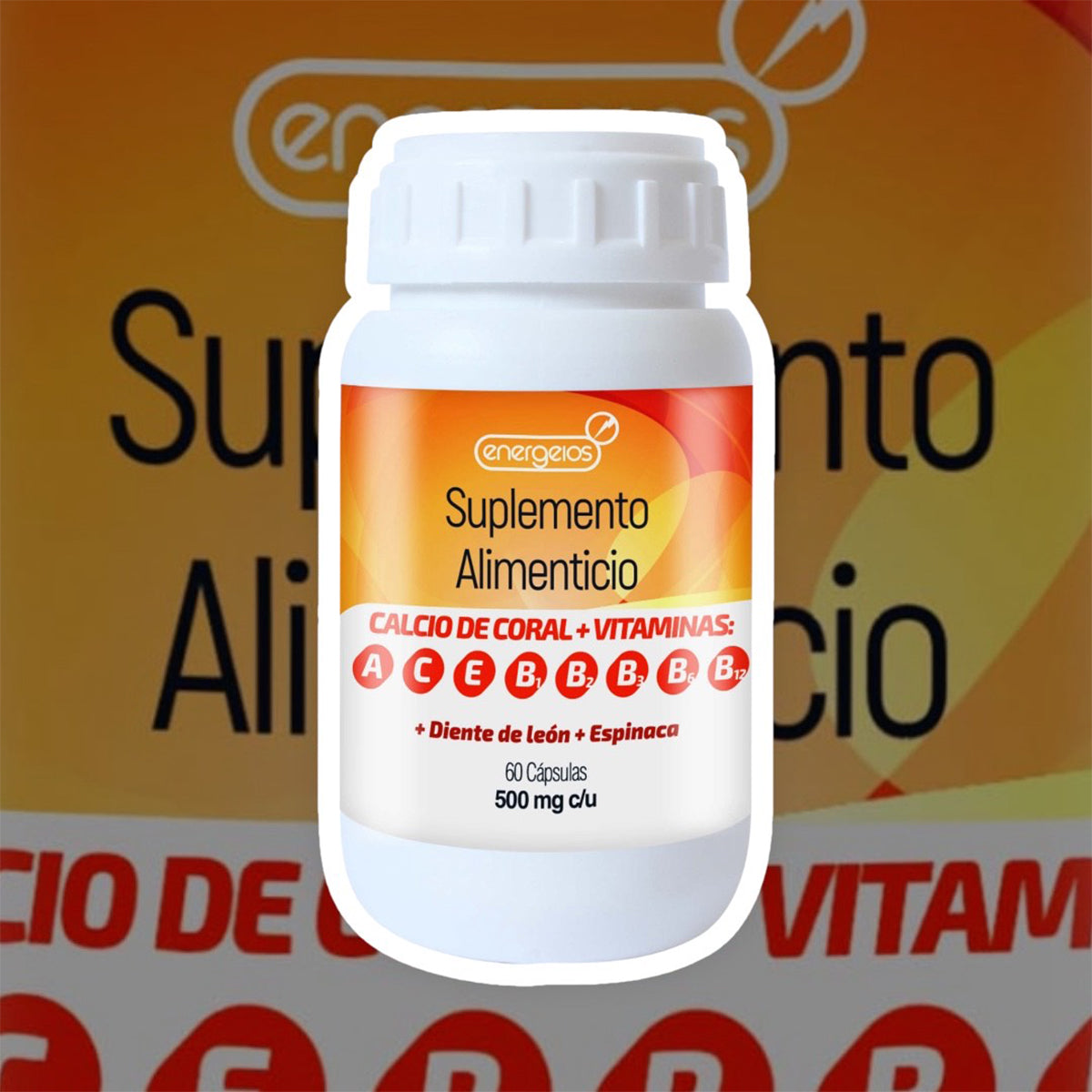 Kit 3 Calcio de Coral con Vitaminas B 90 cáps Energeios